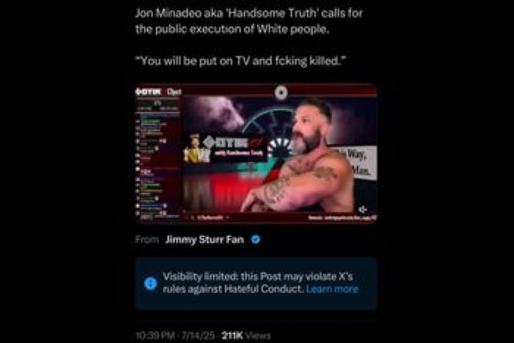 JON MINADEO AKA HANDSOME TRUTH ⚢ CALLS FOR THE PUBLIC EXECUTION OF WHITE PEOPLE