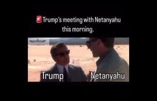 TRUMP'S MEETING WITH NETANYAHU THIS MORNING 🤣 [AS REPRESENTED BY THE DESERT SCENE IN CASINO]