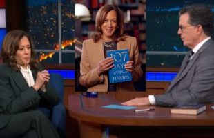 CANCELLED CUCK STEPHEN COLBERT PERFORMS DIGITAL FELLATIO TO KNEEPADS AND HER 107 DAYS OF EPIC FAIL❗