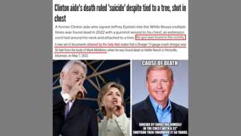 DEATH OF CLINTON AIDE MARK MIDDLETON RULED A SUICIDE DESPITE BEING TIED TO A TREE AND SHOT IN CHEST❗