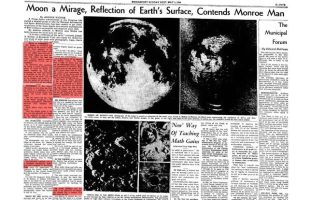 THE MOON IS A MIRAGE AND REFLECTION OF EARTH'S SURFACE 📰 BRIDGEPORT SUNDAY POST, MAY 3, 1964