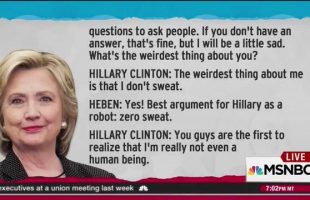 THE PANTSUITWARPIG 🐗 HILLARY DIANE RODHAM CLINTON SAYS OUT LOUD 📺 'I'M NOT REALLY A HUMAN BEING'❗