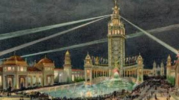 A PANORAMA OF THE ELECTRIC ⚡ TOWER FROM THE 1901 WORLD'S FAIR IN BUFFALO