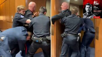 EX-MARINE BRIAN MᴄGINNIS DRAGGED OUT OF SENATE POST ANTI-WAR OUTBURST ₪ SENATOR TIM SHEEHY ASSISTING