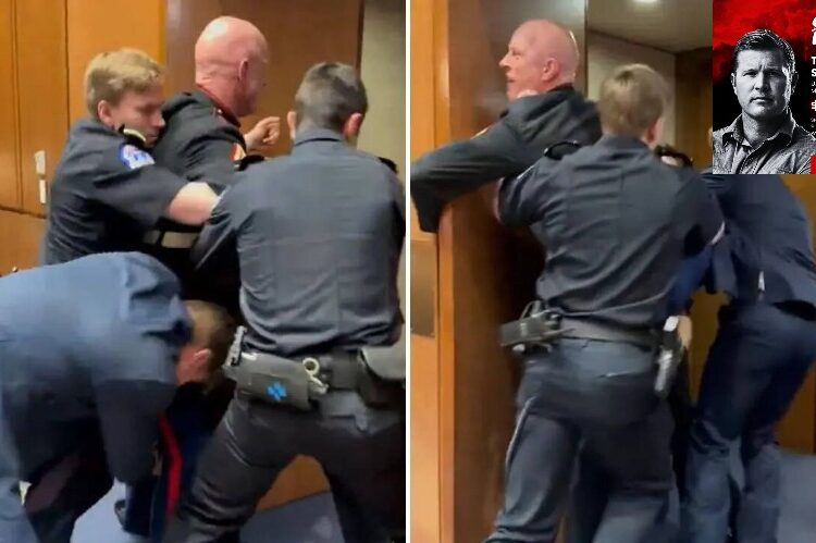 EX-MARINE BRIAN MᴄGINNIS DRAGGED OUT OF SENATE POST ANTI-WAR OUTBURST ₪ SENATOR TIM SHEEHY ASSISTING