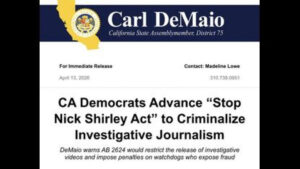 CALIFORNIA DEMOCRATS VOTED TO MOVE FORWARD WITH STOP NICK SHIRLEY ACT TO HIDE FRAUD❗