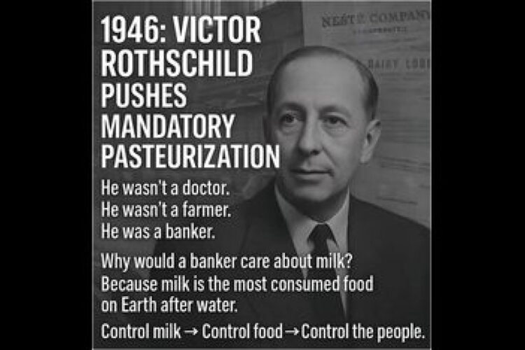 EVERYBODY USED TO DRINK RAW MILK 🥛 STRAIGHT FROM COWS 🐮 UNTIL VICTOR ROTHSCHILD IN 1946