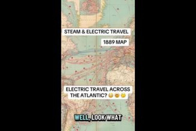 1889 STEAM AND ELECTRIC TRAVEL 🗺 DOES THE MAP SHOW UNDERSEA CABLES❓