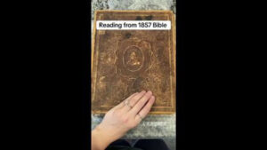 THE ORIGINAL TEXT IN AN 1857 BIBLE OF REVELATION 13ː16 IN REGARDS TO THE MARK OF THE BEAST